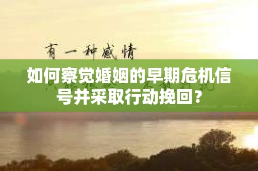 如何察觉婚姻的早期危机信号并采取行动挽回？